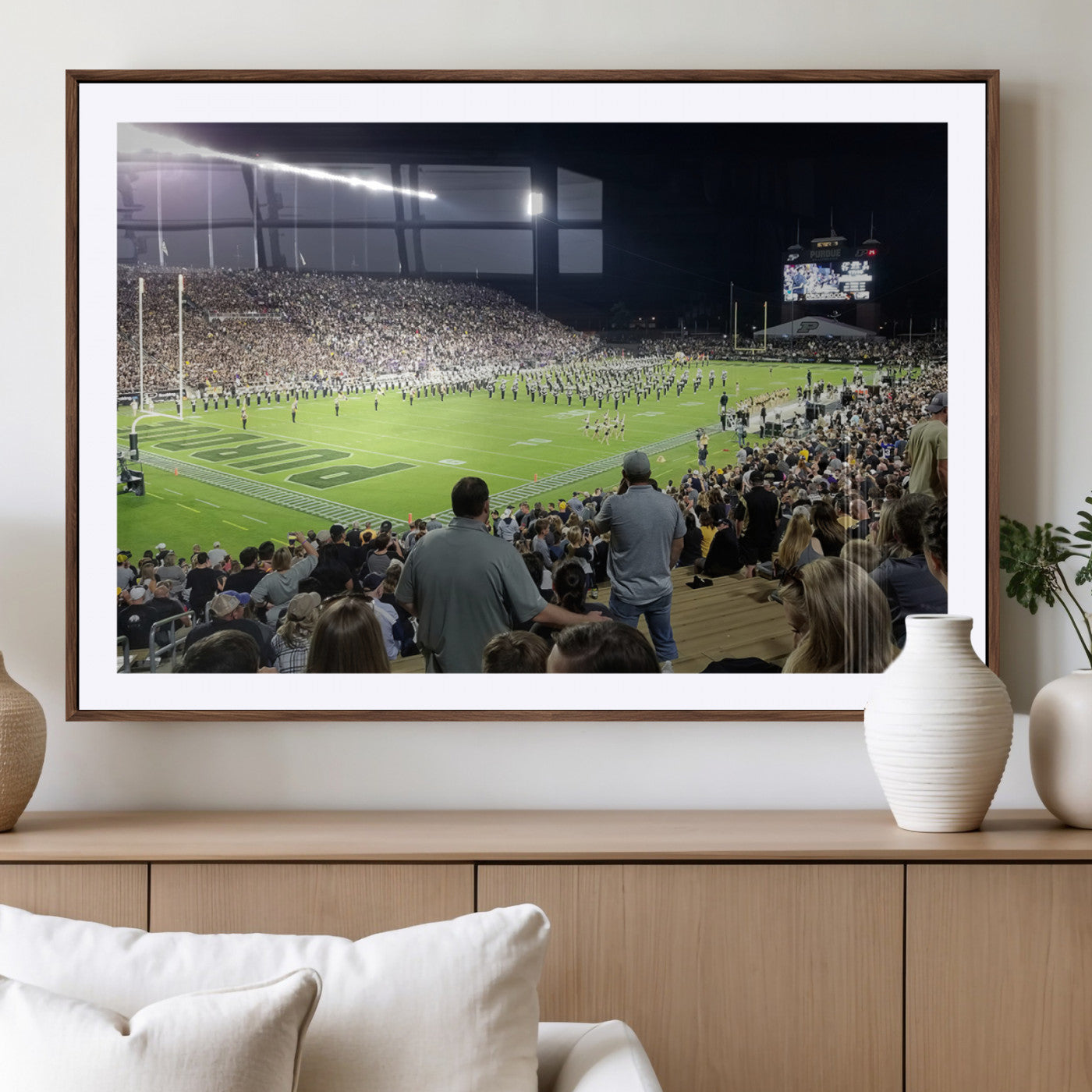 MGC-FP-36x24 - Purdue University Boilermakers Football Team Print - West Lafayette Ross-Ade Stadium Wall Art Canvas