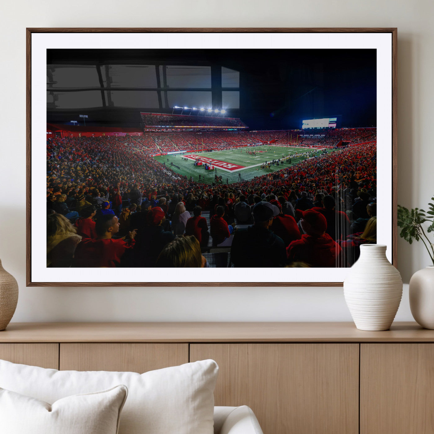 MGC-FP-36x24 - Rutgers Scarlet Knights Football Team Print - SHI Stadium, Piscataway Wall Art Canvas Print