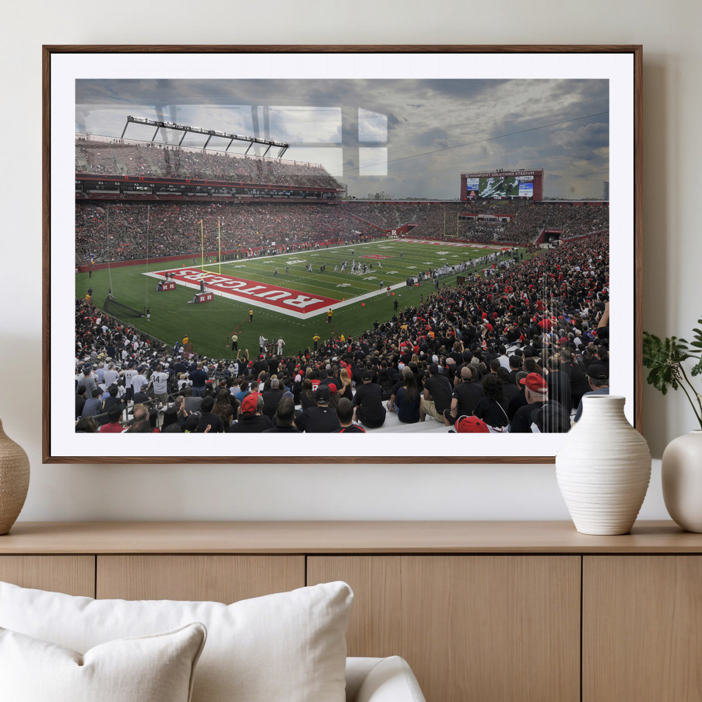 MGC-FP-36x24 - Rutgers Scarlet Knights Football Team Print - SHI Stadium, Piscataway Wall Art Canvas Print