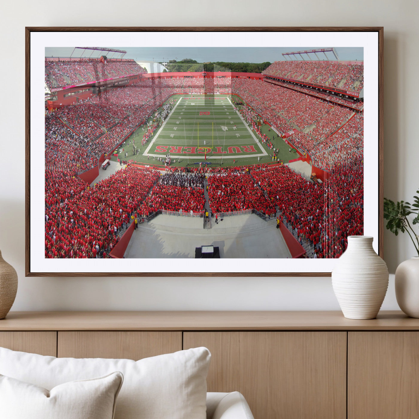 MGC-FP-36x24 - Rutgers Scarlet Knights Football Team Print - Piscataway SHI Stadium Wall Art Canvas Print