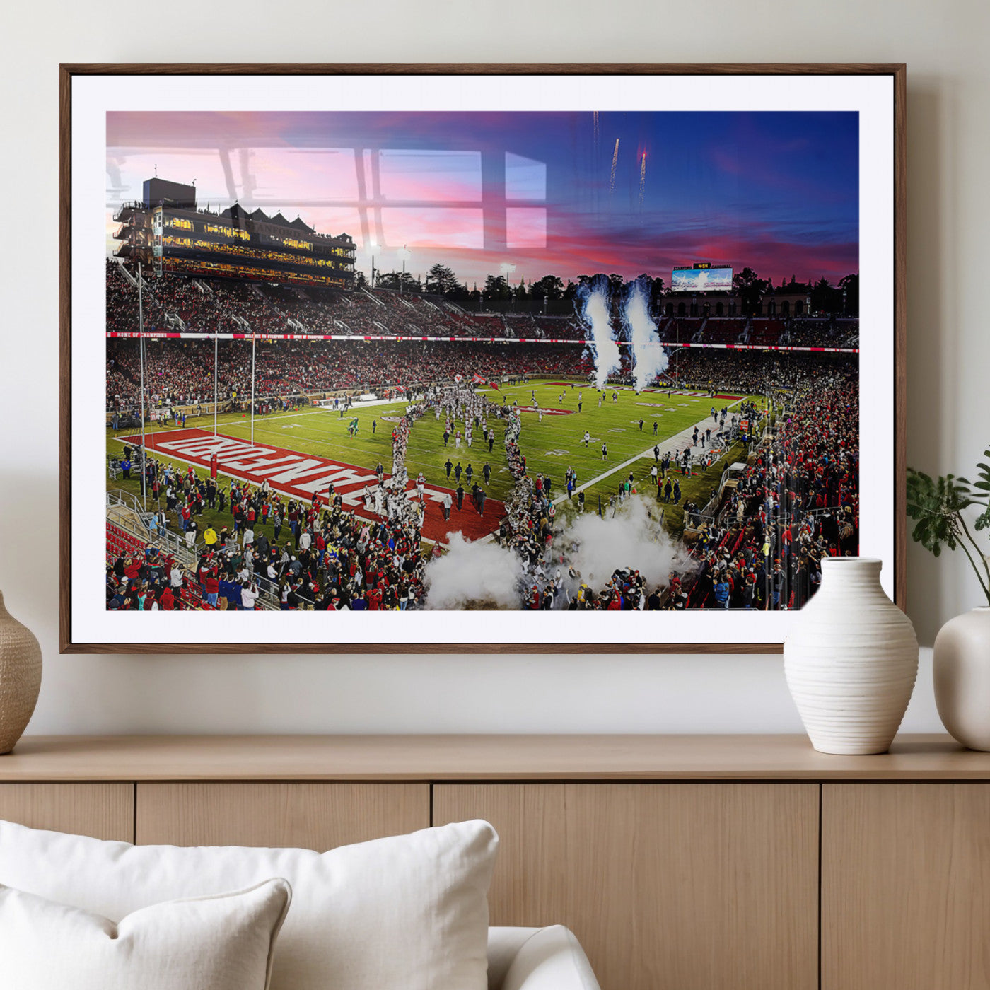 MGC-FP-36x24 - Stanford University Cardinal Football Team Print - Stanford Stadium Wall Art Canvas Print