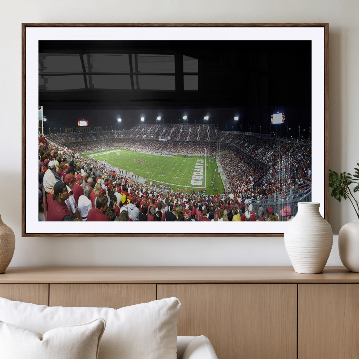 MGC-FP-36x24 - Stanford University Cardinal Football Team Print - Stanford Stadium Wall Art Canvas Print