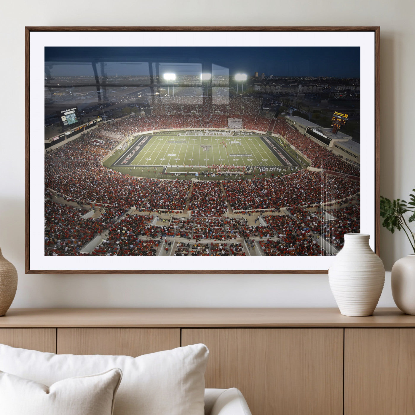 MGC-FP-36x24 - Texas Tech Red Raiders Football Team Print - Lubbock Jones AT&T Stadium Wall Art Canvas Print