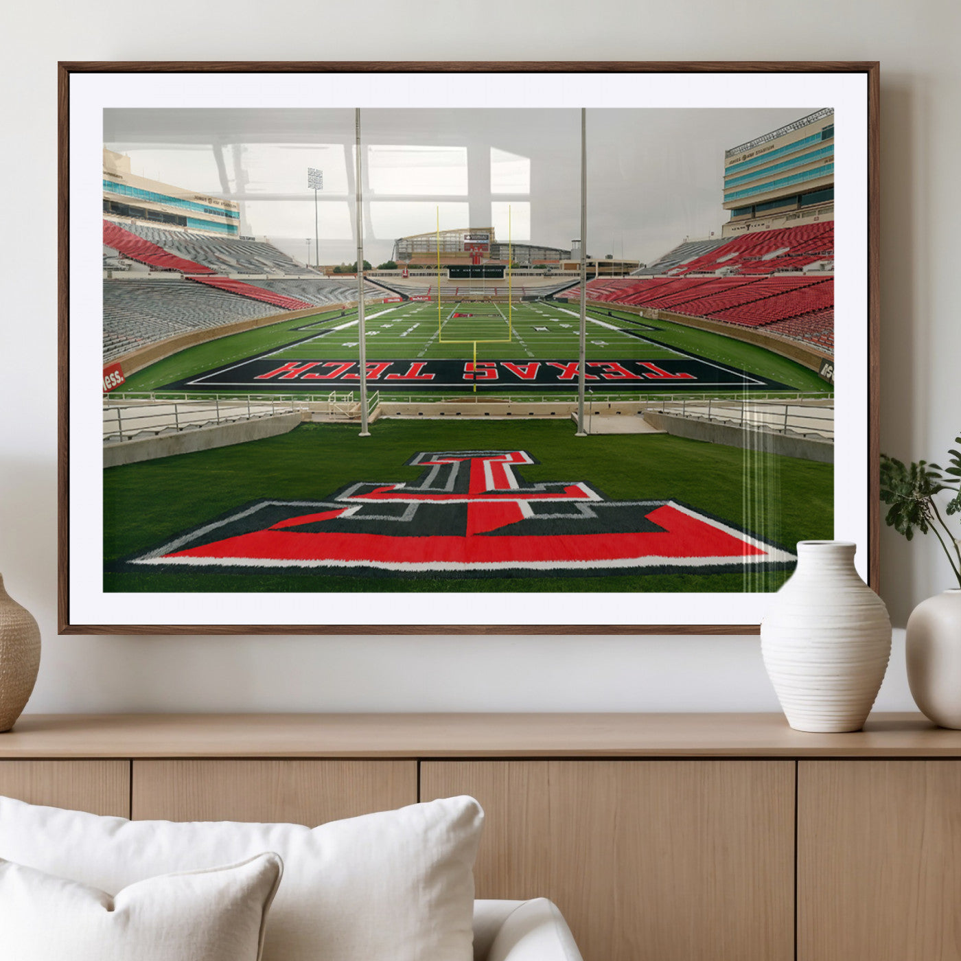 MGC-FP-36x24 - Texas Tech Red Raiders Football Team Print - Lubbock Jones AT&T Stadium Wall Art Canvas Print