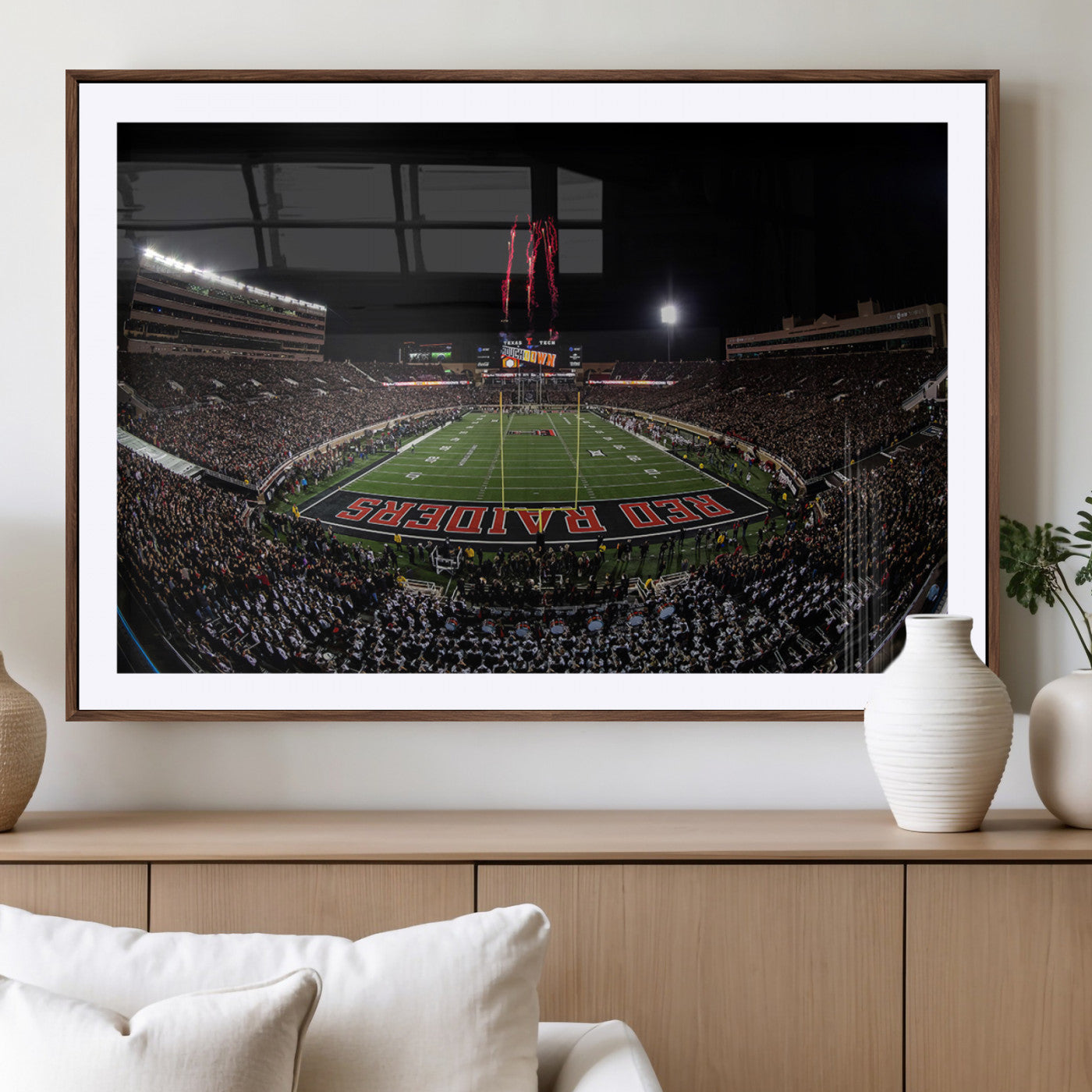 MGC-FP-36x24 - Framed Texas Tech Red Raiders Stadium Canvas, Texas Tech Red Raiders Football Team Print - Lubbock