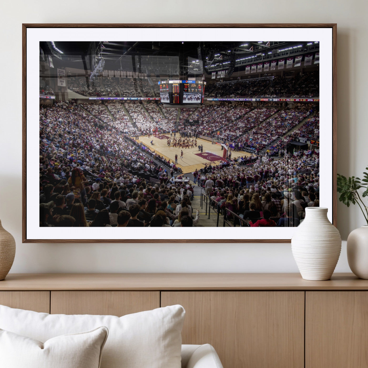 MGC-FP-36x24 - University of Nebraska Cornhuskers Basketball Team Print - Lincoln Red Arena Wall Art Canvas Print
