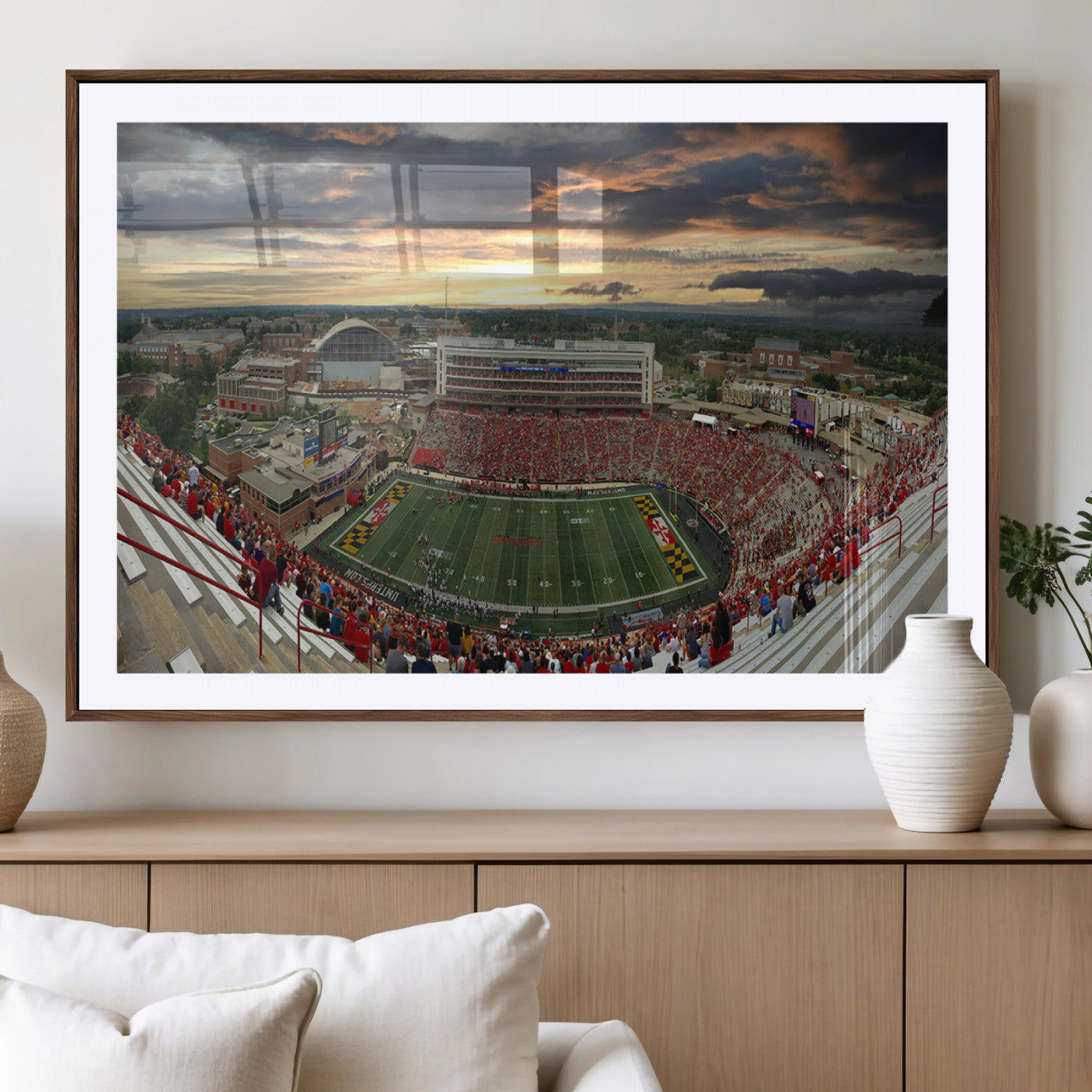 MGC-FP-36x24 - University of Maryland Terrapins Football Team Print - College Park SECU Stadium Wall Art Canvas