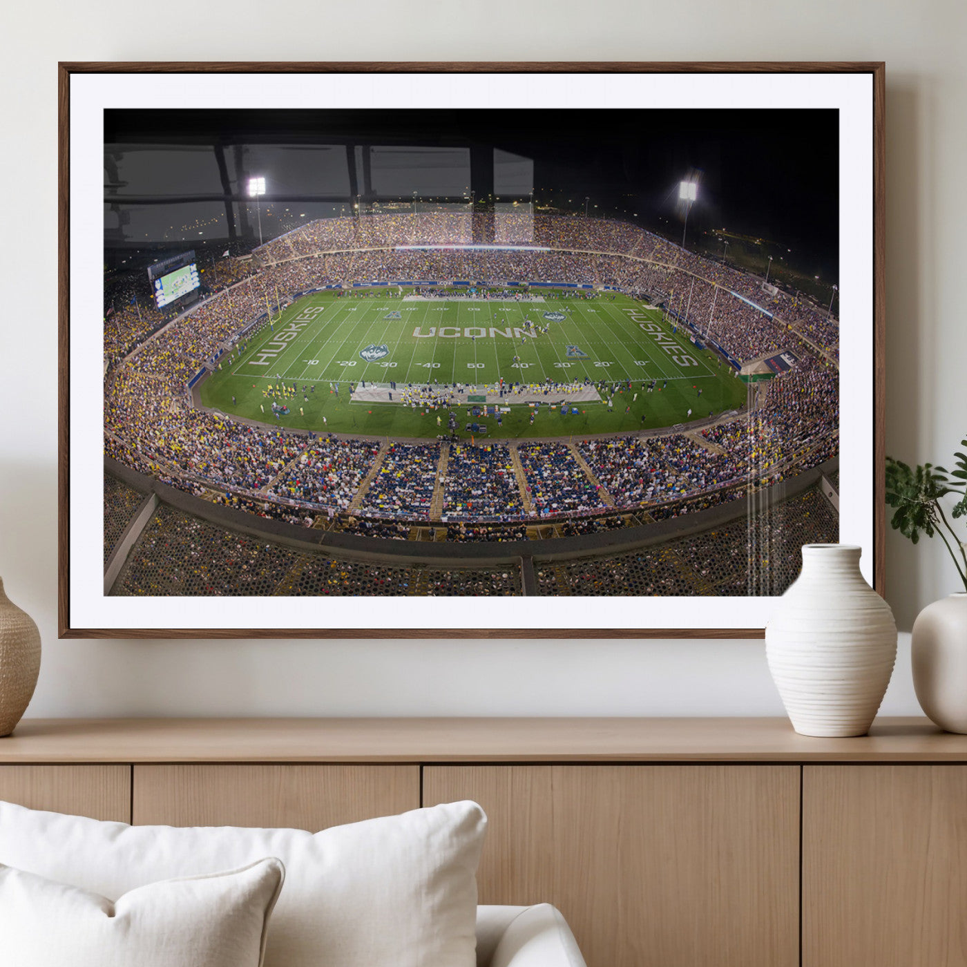 MGC-FP-36x24 - The University of Connecticut UCONN Huskies Football Team Print - East Hartford Pratt & Whitney
