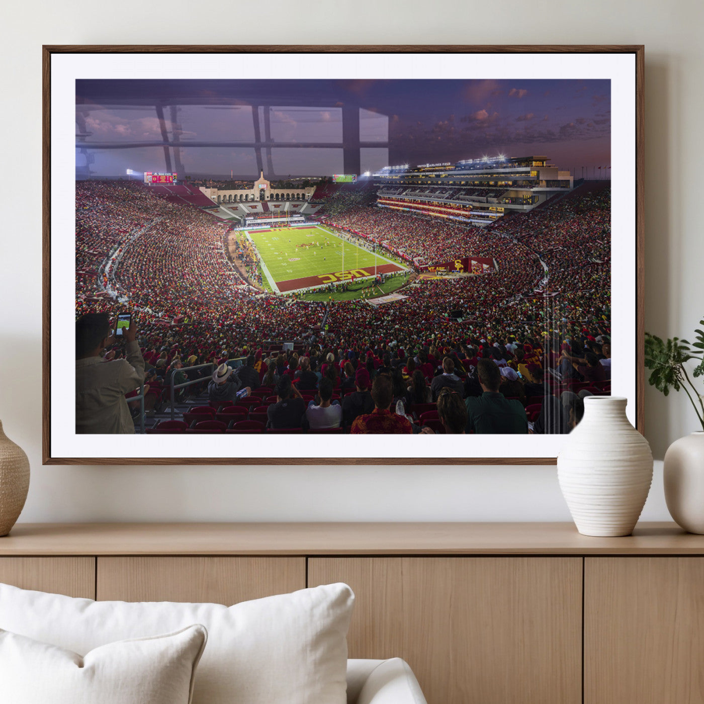 MGC-FP-36x24 - The University of Southern California USC Trojans Football Team Print - Los Angeles Memorial