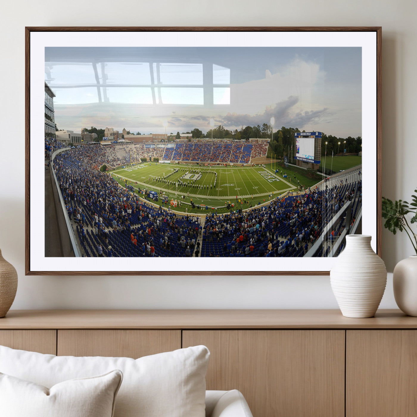 MGC-FP-36x24 - The Duke University Blue Devils Football Team Print - Durham Wallace Wade Stadium Wall Art Canvas