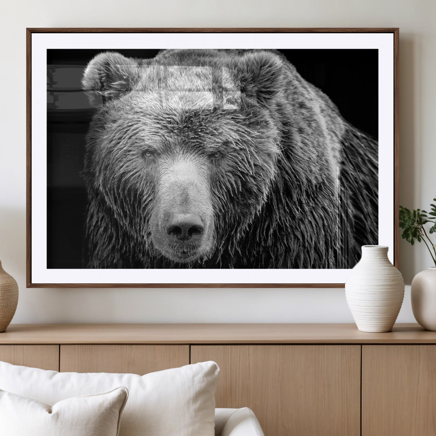 MGC-FP-36x24 - 399 Grizzly Bear Canvas Print | Ready to Hang Wall Art | Rustic Farmhouse & Cabin Decor | Wildlife