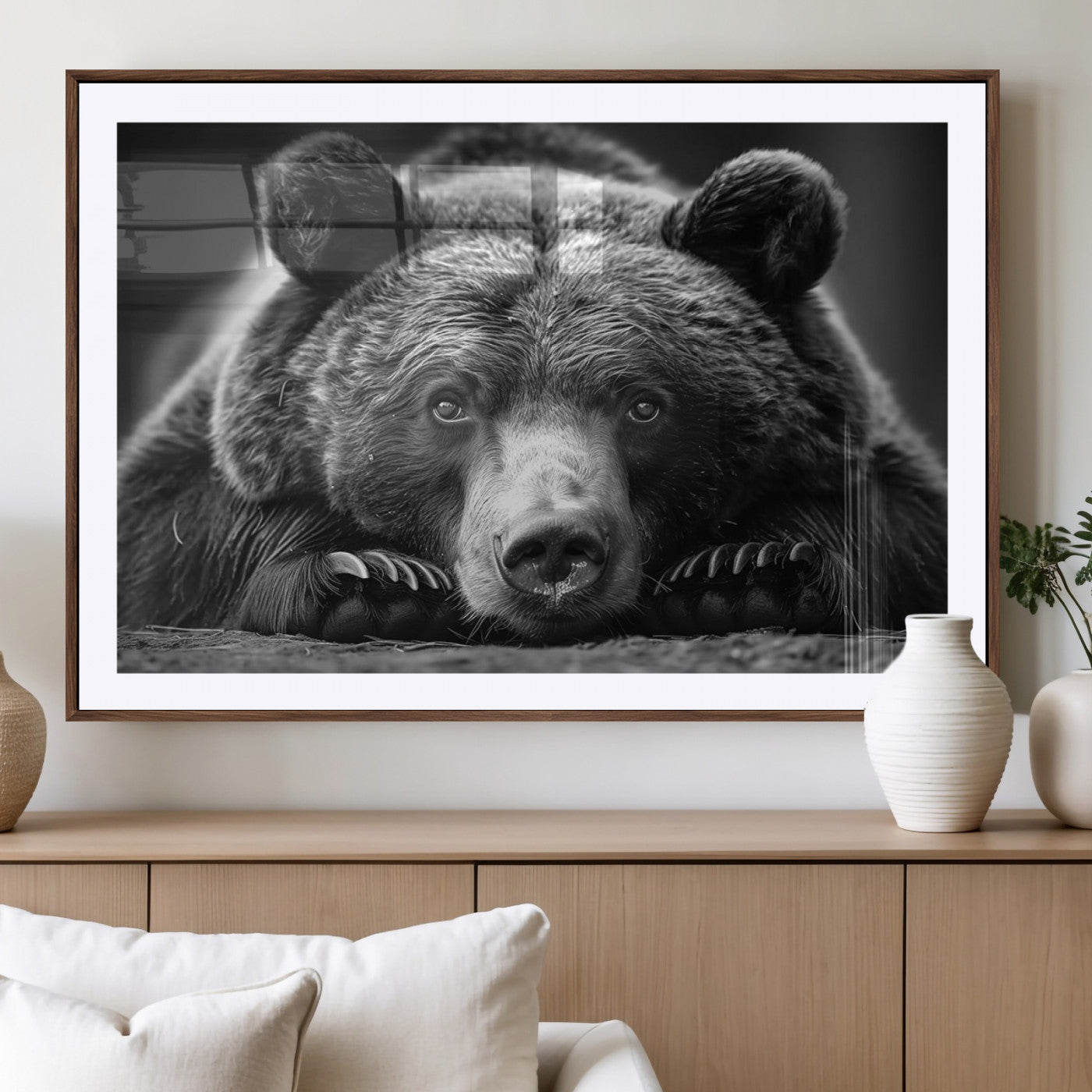 MGC-FP-36x24 - Resting Grizzly 399 Bear Canvas Print | Ready to Hang Wall Art | Rustic Cabin & Farmhouse Decor |