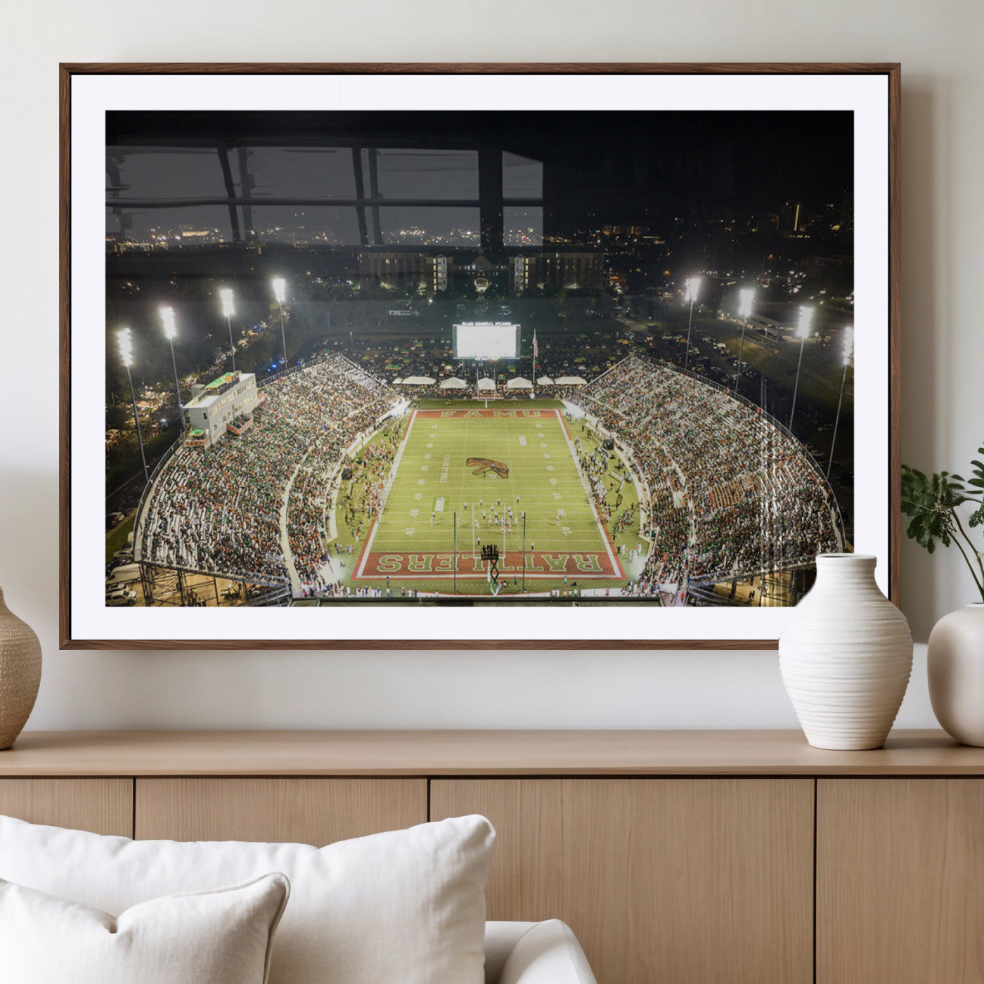 MGC-FP-36x24 - Florida A&M Rattlers Football Team Print - Tallahassee Bragg Memorial Stadium Wall Art Canvas Print