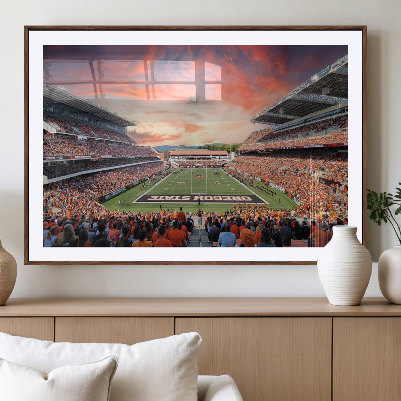 MGC-FP-36x24 - Oregon State Beavers Football Team Print - Corvallis Reser Stadium Wall Art Canvas Print