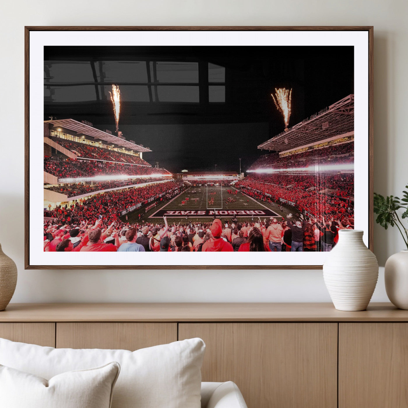 MGC-FP-36x24 - Oregon State Beavers Football Team Print - Corvallis Reser Stadium Wall Art Canvas Print