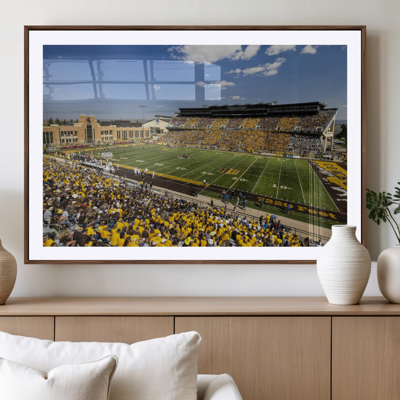 MGC-FP-36x24 - University of Wyoming Cowboys Football Team Print - Laramie Jonah Field War Memorial Stadium Wall