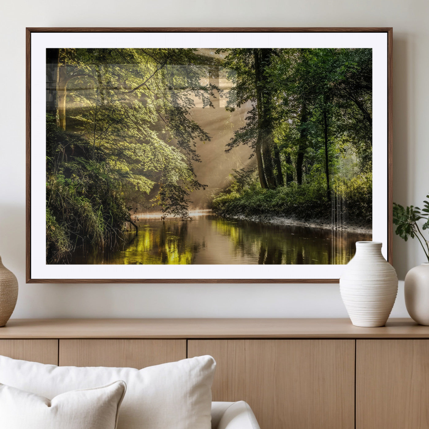 MGC-FP-36x24 - Forest Wall Art Print | River Landscape Wall Art | Perfect for Farmhouse Wall Decor, Cabin Wall Art