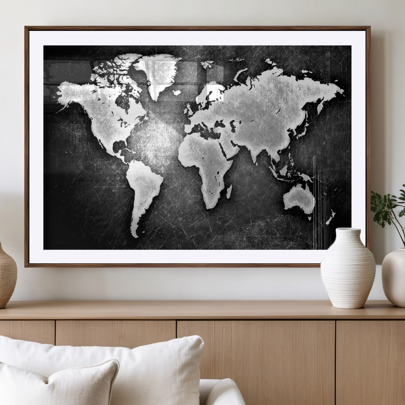 MGC-FP-36x24 - World Map Wall Art Canvas Print – Framed Wall Art for Anniversary Gift or Home Adventure Decor