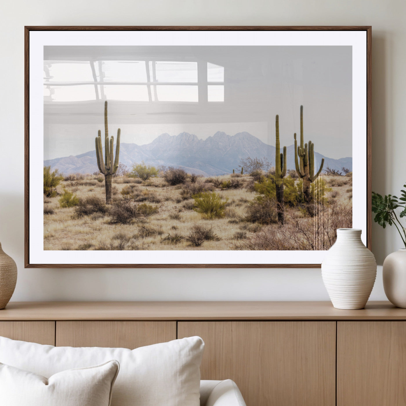 MGC-FP-36x24 - Arizona Desert Wall Art Print | Arizona Desert Canvas Print with Saguaro Cacti | Southwestern
