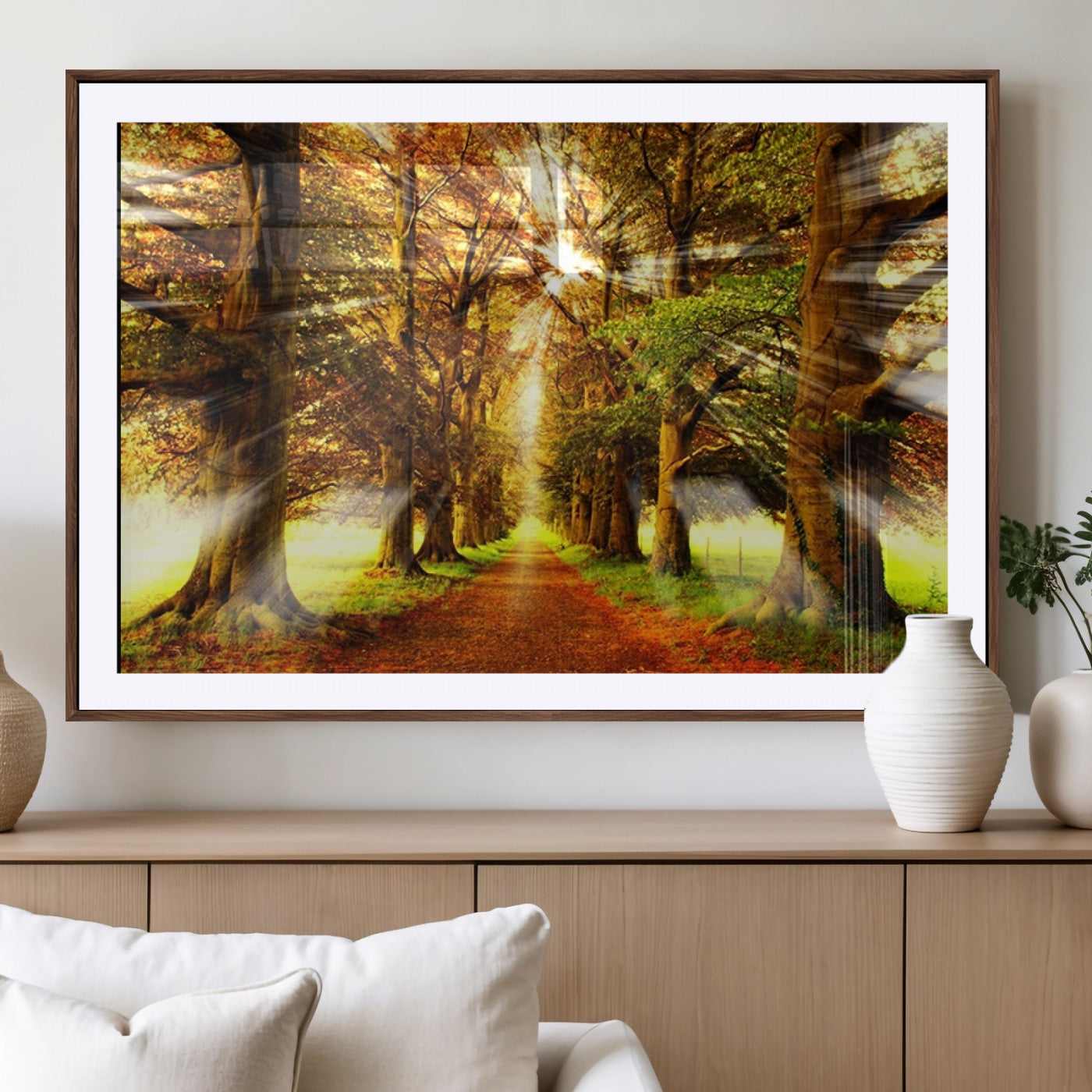 -Sunshine in Forest and Trees Wall Art Canvas Print