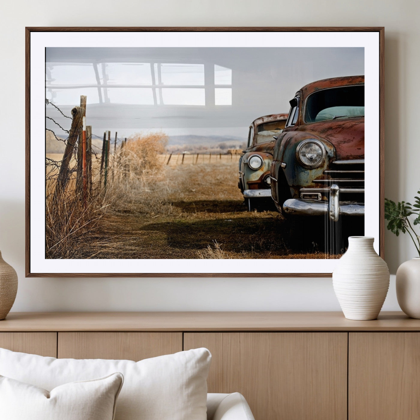 MGC-FP-36x24 - Old Rustic Classic Car Wall Art Canvas Print