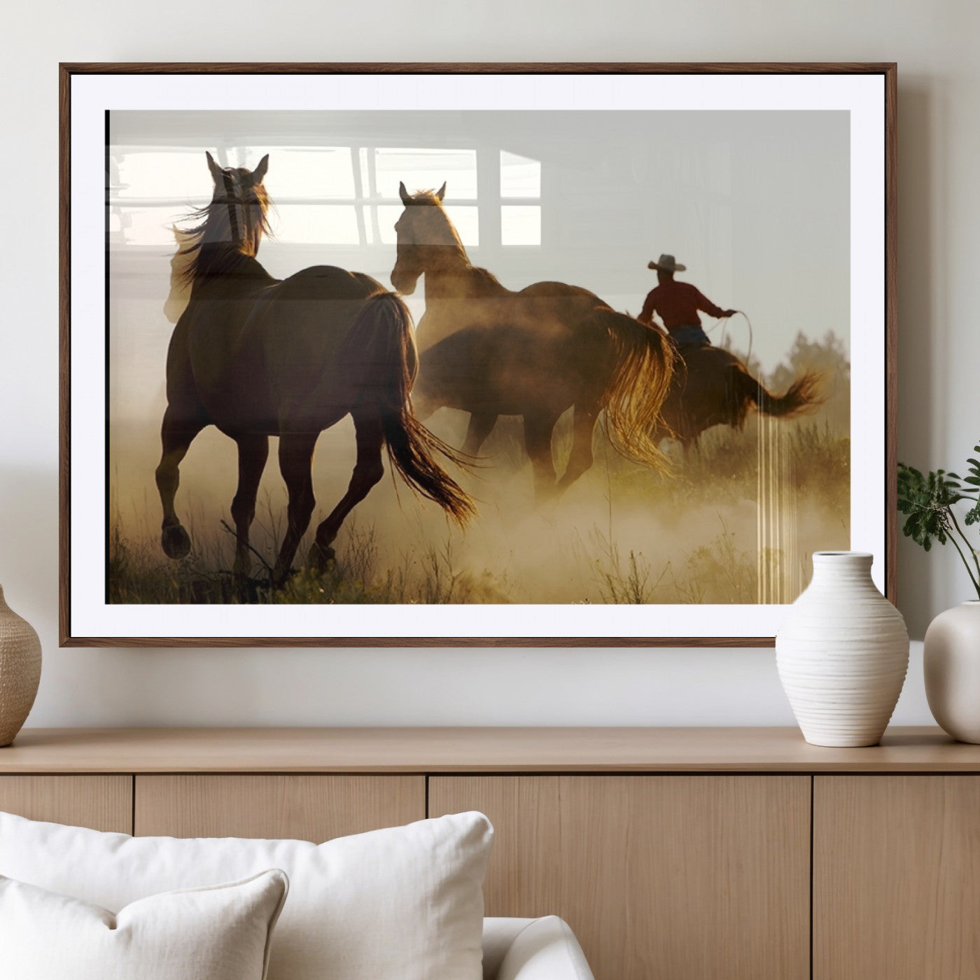 MGC-FP-36x24 - Horses and Cowboys Wall Art Canvas Print