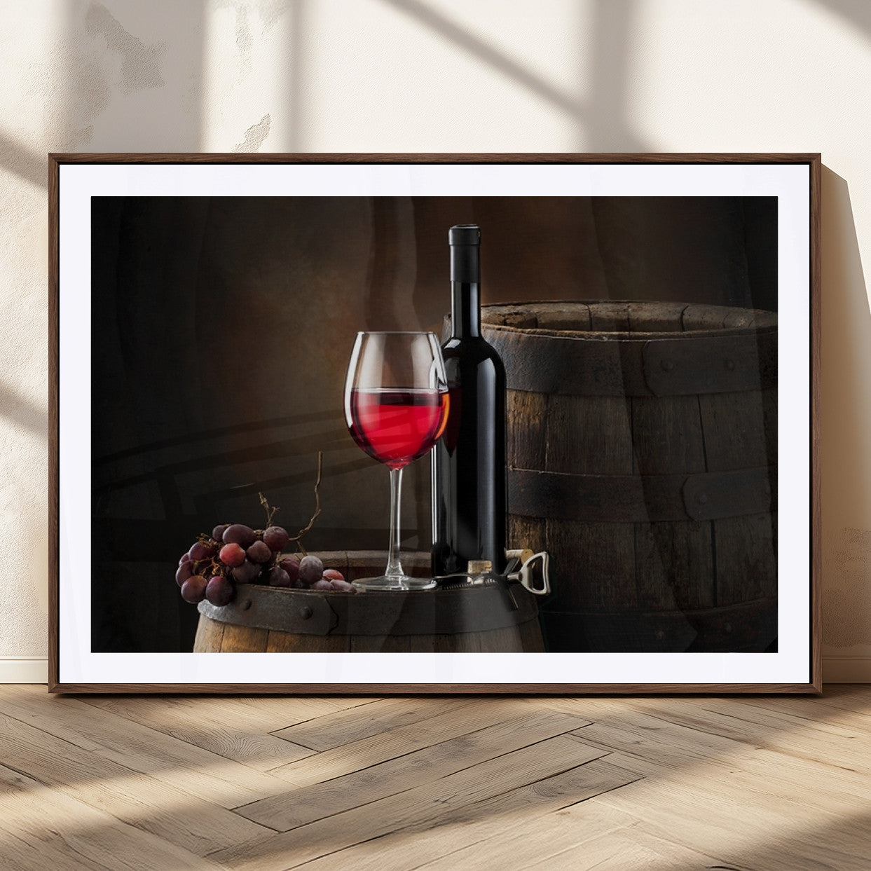MGC-FP-36x24 - Red Wine and Bottle Canvas Print