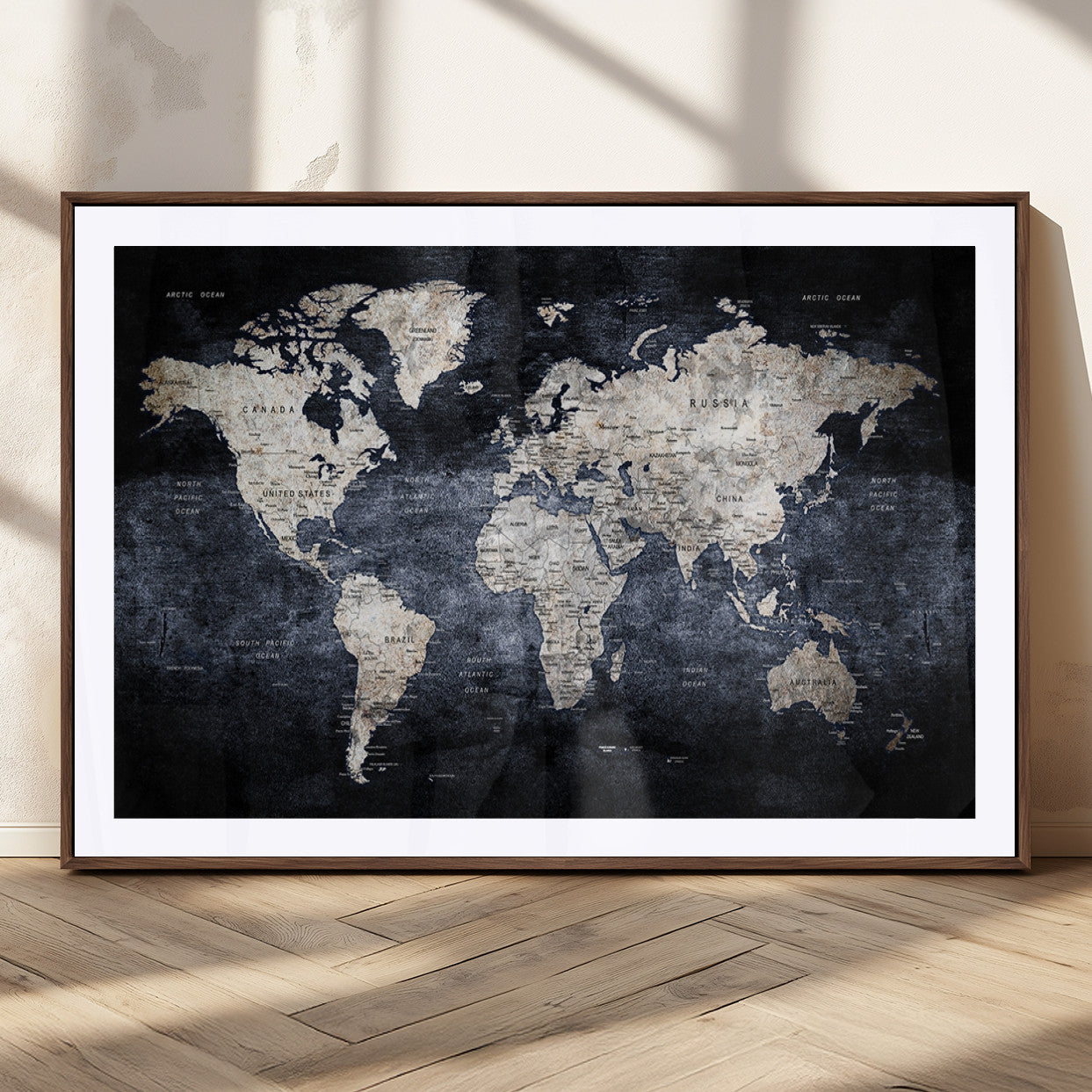 MGC-FP-36x24 - World Map Wall Art Canvas Print for Home and Office Decor
