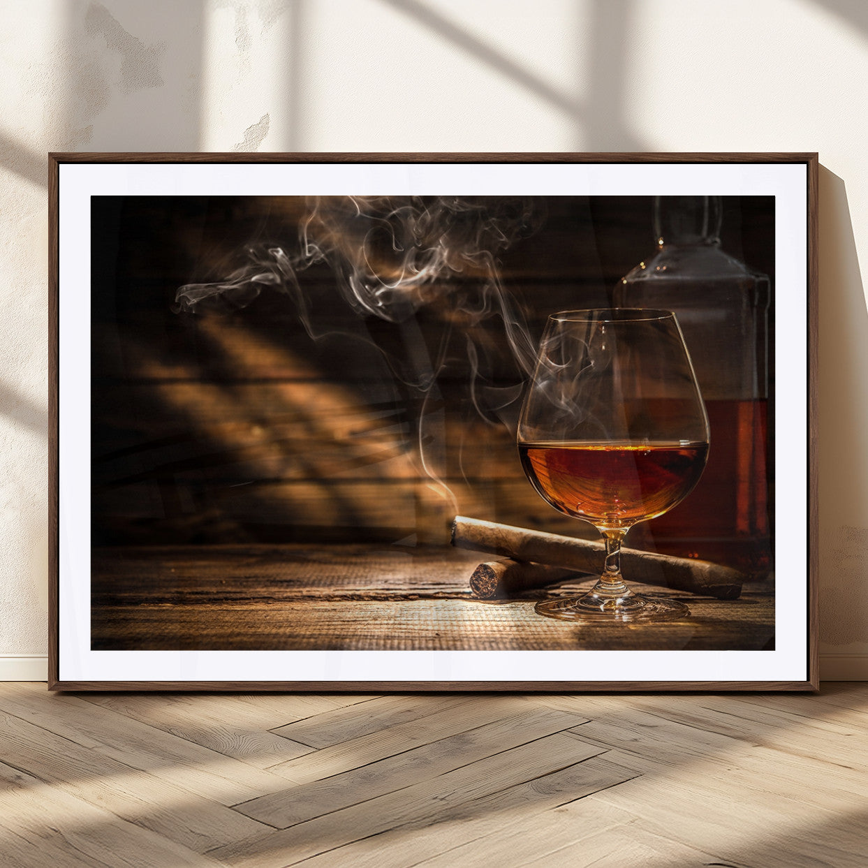MGC-FP-36x24 - Whiskey and Cigar Wall Art Canvas Print