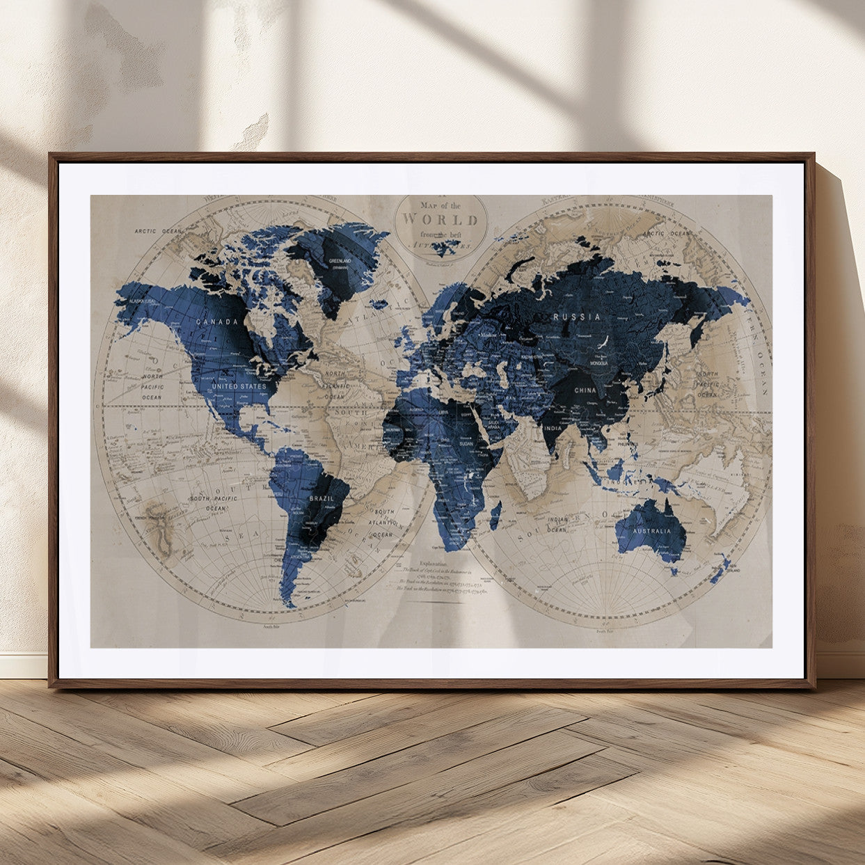 MGC-FP-36x24 - World Map Wall Art Canvas Print for Home and Office Decor