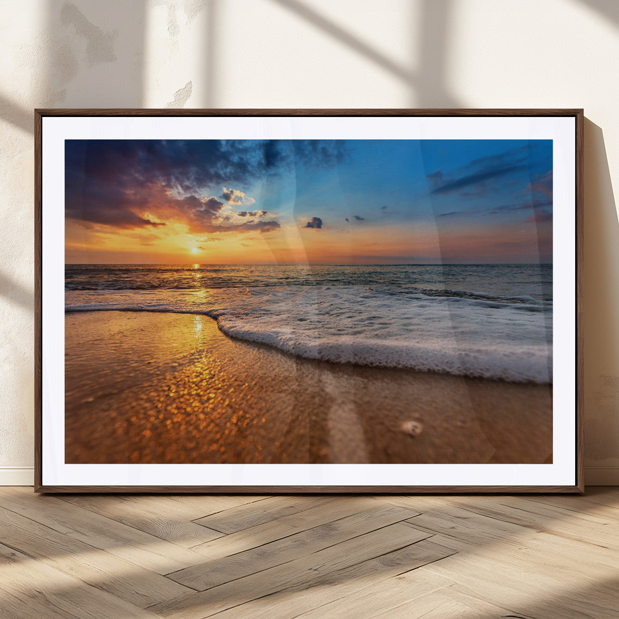 MGC-FP-36x24 - Sunset and Beach at Night Wall Art Canvas Print
