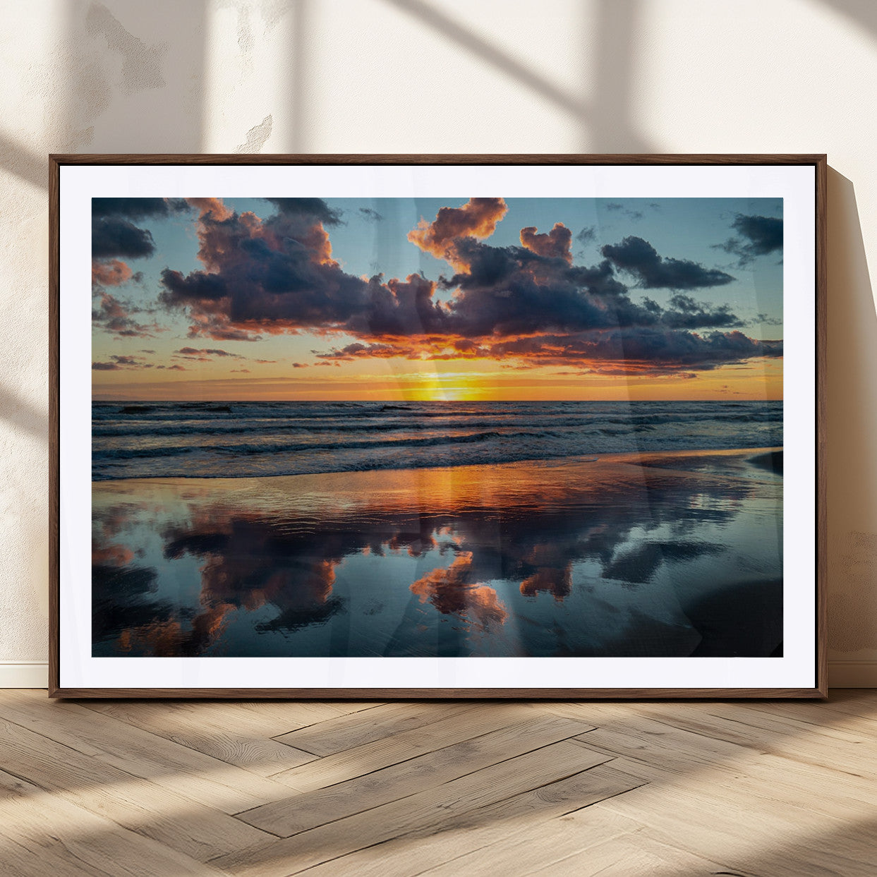 MGC-FP-36x24 - Cloudy Weather At The Beach Wall Art Canvas Print