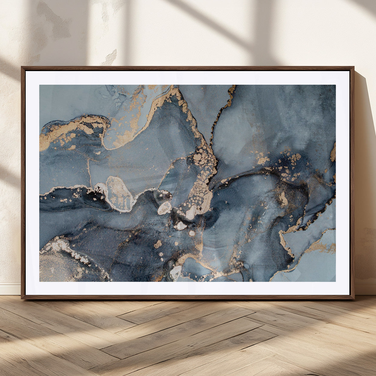 17119-MGC-FP-36x24_Walnut-Multipanel Marble Fluid Effect Wall Art Abstract Canvas Wall Art Print
