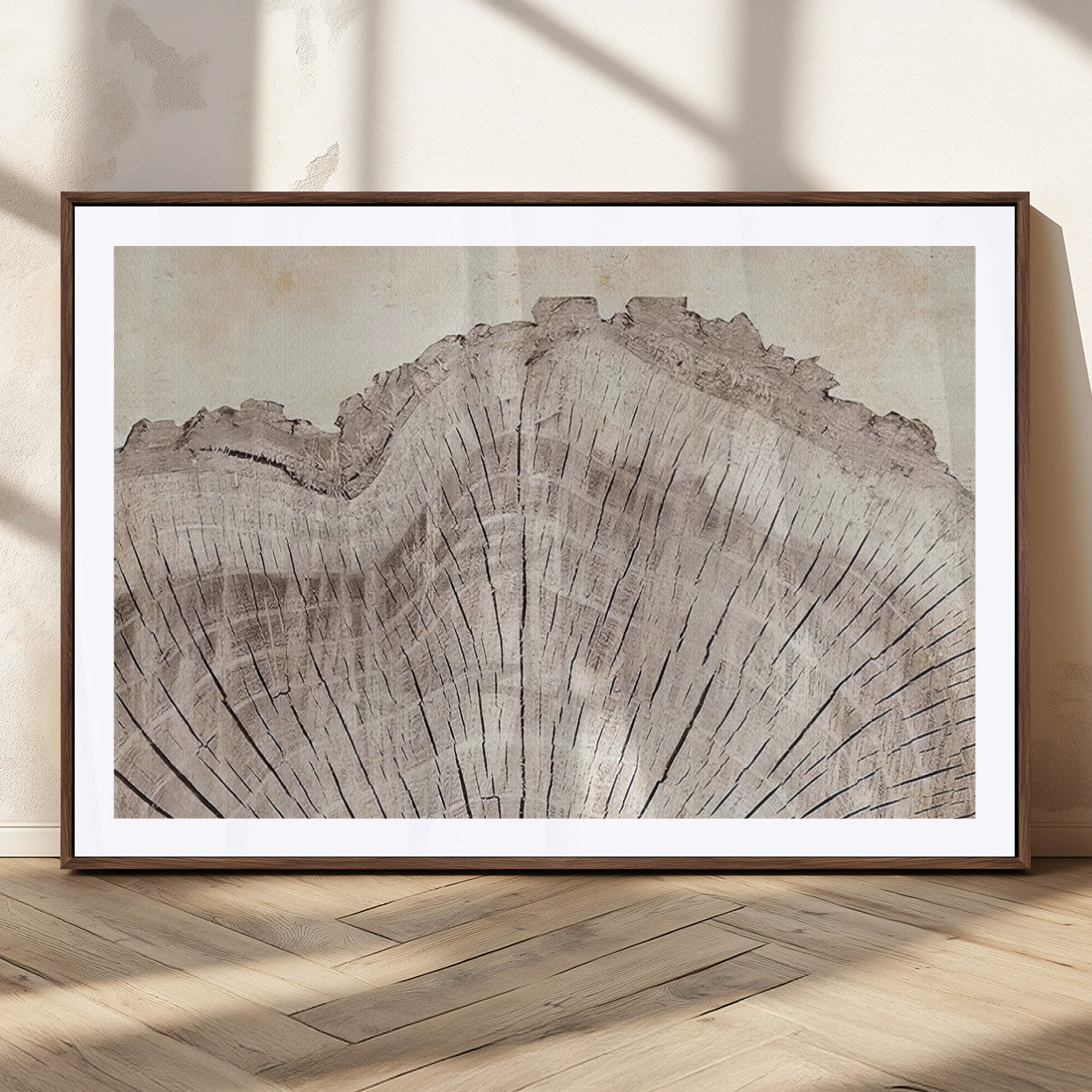 MGC-FP-36x24 - Tree Ring Wall Art Triptych, Rustic Wood Ring Canvas Print, Minimalist Wall Decor for Modern Homes
