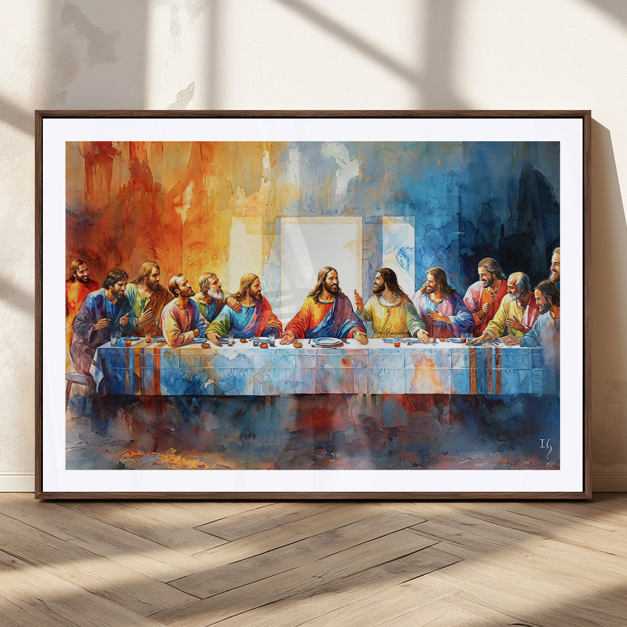 MGC-FP-36x24 - Abstract Watercolor The Last Supper Wall Art