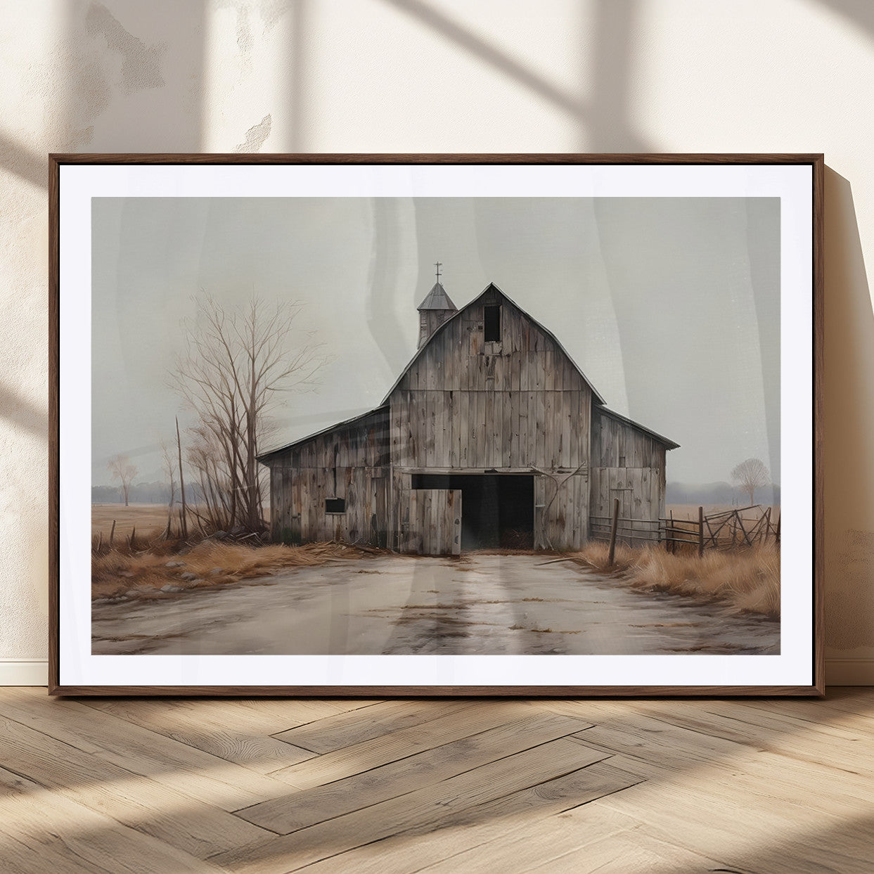 MGC-FP-36x24 - Farmhouse Rustic Barn Wall Art Canvas Print – Framed and Ready to Hang – Perfect Addition to