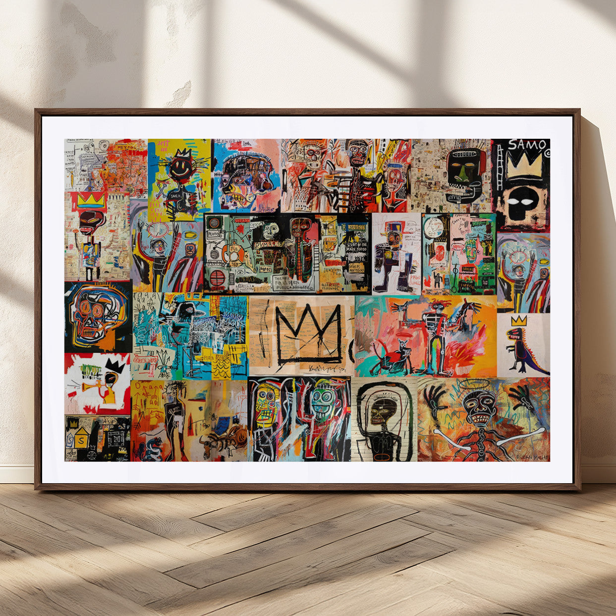 MGC-FP-36x24 - Abstract Art Collage Wall Art Canvas Print – Framed, Ready to Hang, Urban Graffiti Style