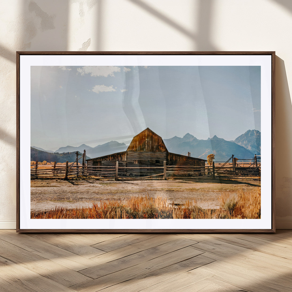 MGC-FP-36x24 - Vintage Old Barn Field Wall Art Canvas Print for Farmhouse Decor - Rustic Barn Wall Art Canvas Print