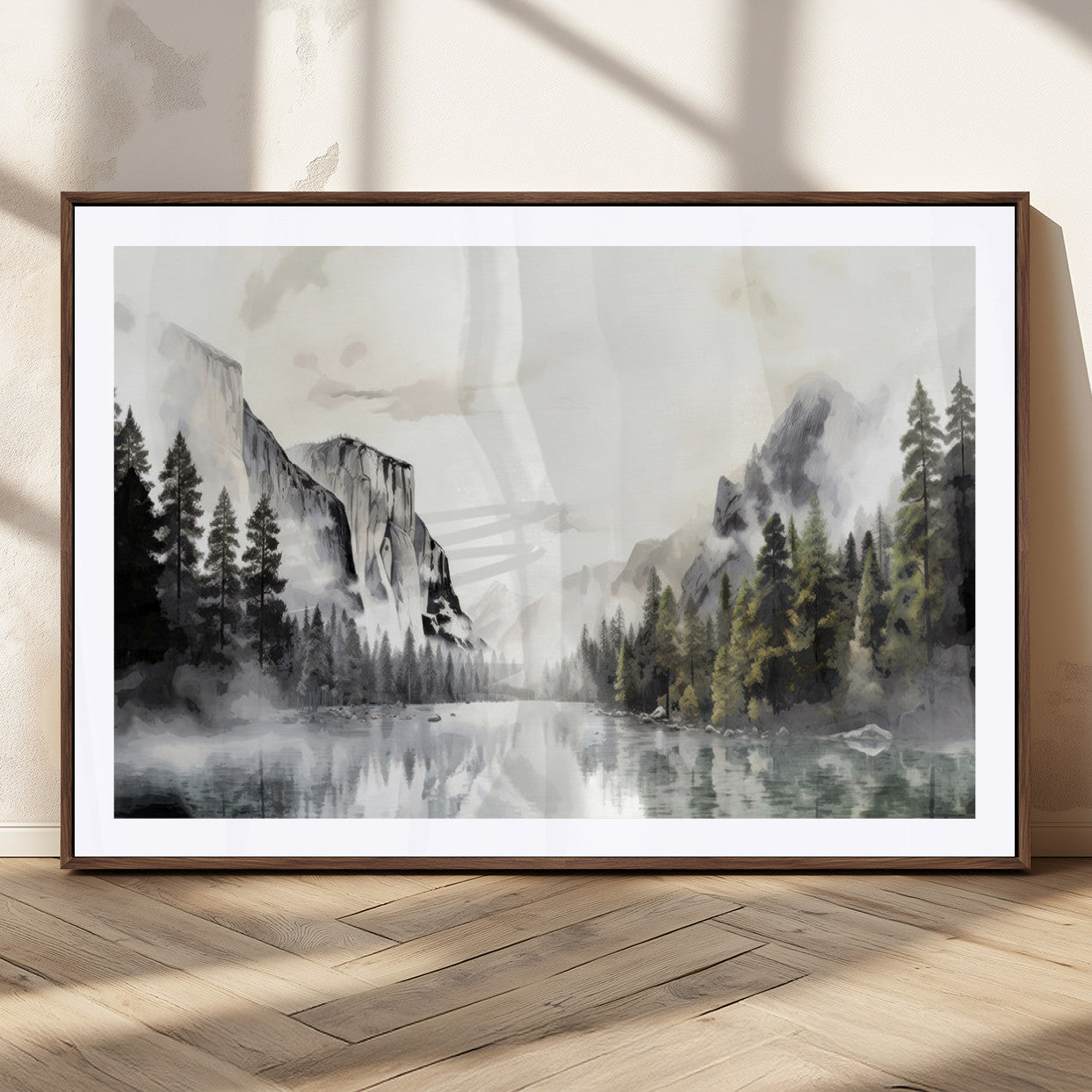 MGC-FP-36x24 - Yosemite Valley Wall Art Canvas Print – Framed and Ready to Hang – Majestic Nature Landscape Décor