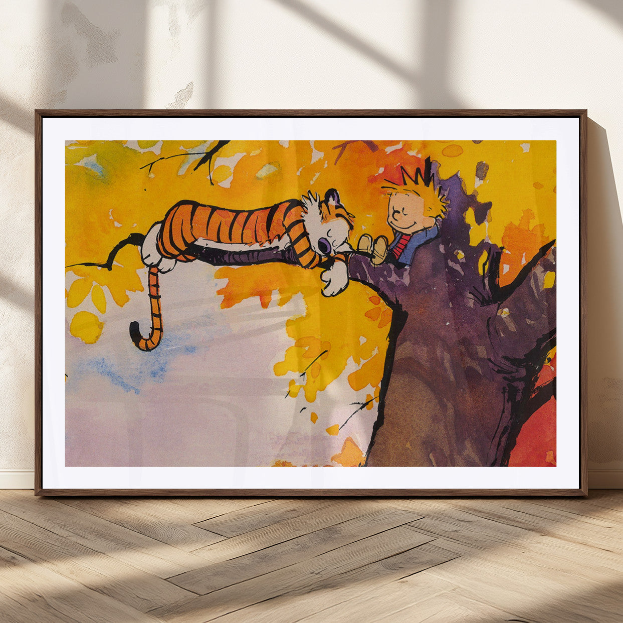 MGC-FP-36x24 - Calvin and Hobbes Tree Scene Canvas Print | 3 Panel Large Wall Art for Living Room or Kid’s Room,