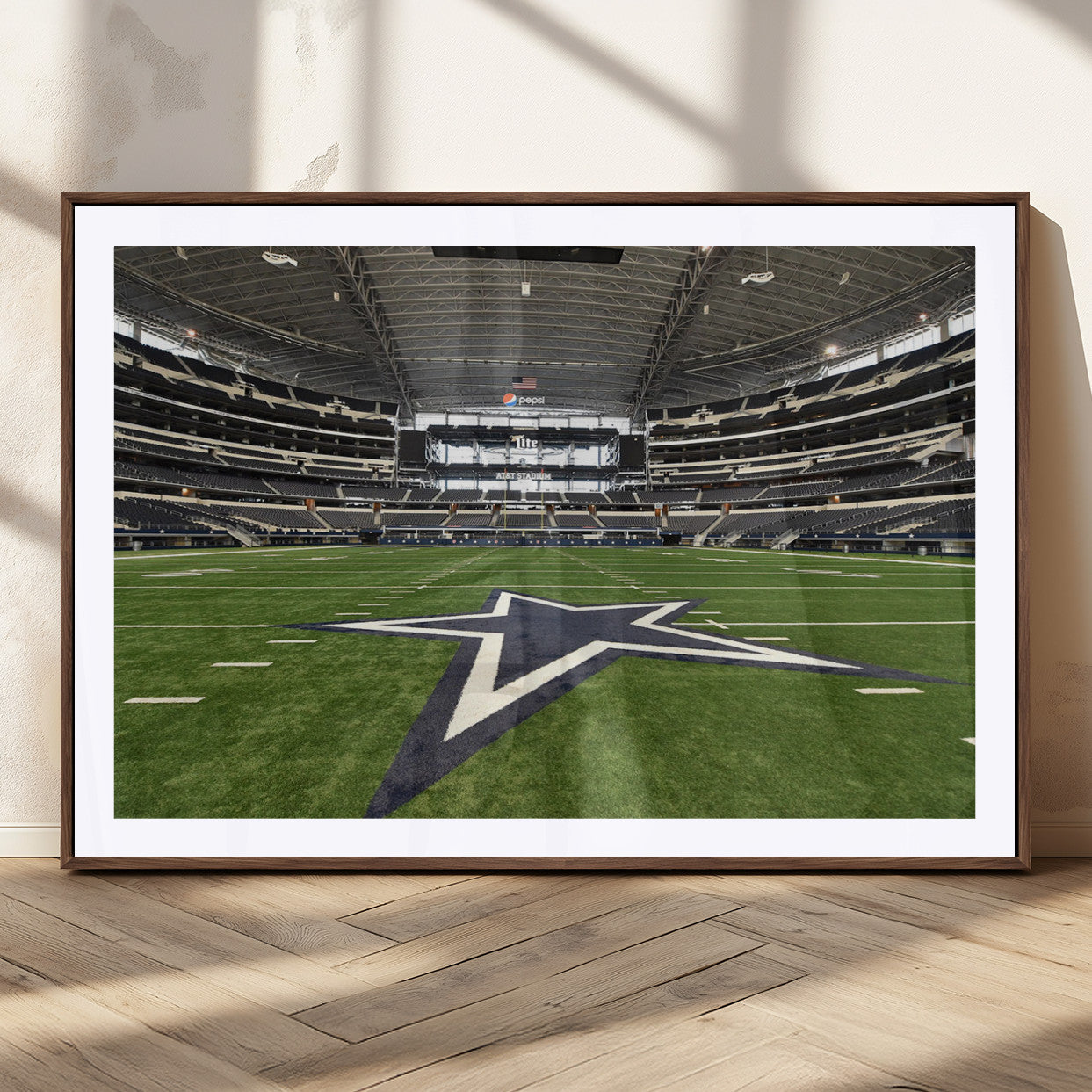 MGC-FP-36x24 - Dallas Cowboys Football Team Print - Arlington AT&T Stadium Wall Art Canvas Print