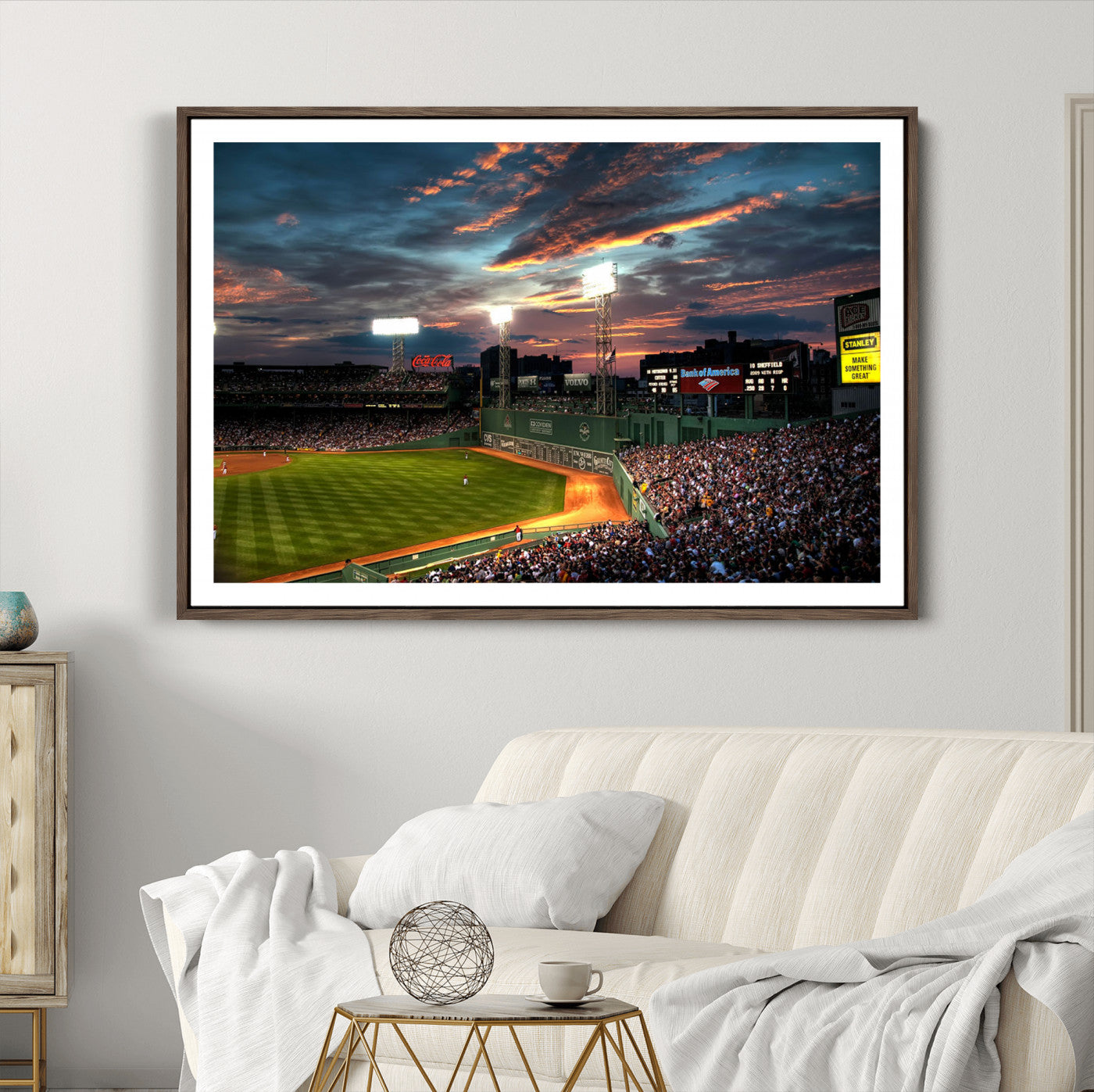 66781-MGC-FP-36x24_Walnut-Fenway Park Wall Art Canvas Print | Large Baseball Stadium Canvas Print for Boston Red Sox Fans |
