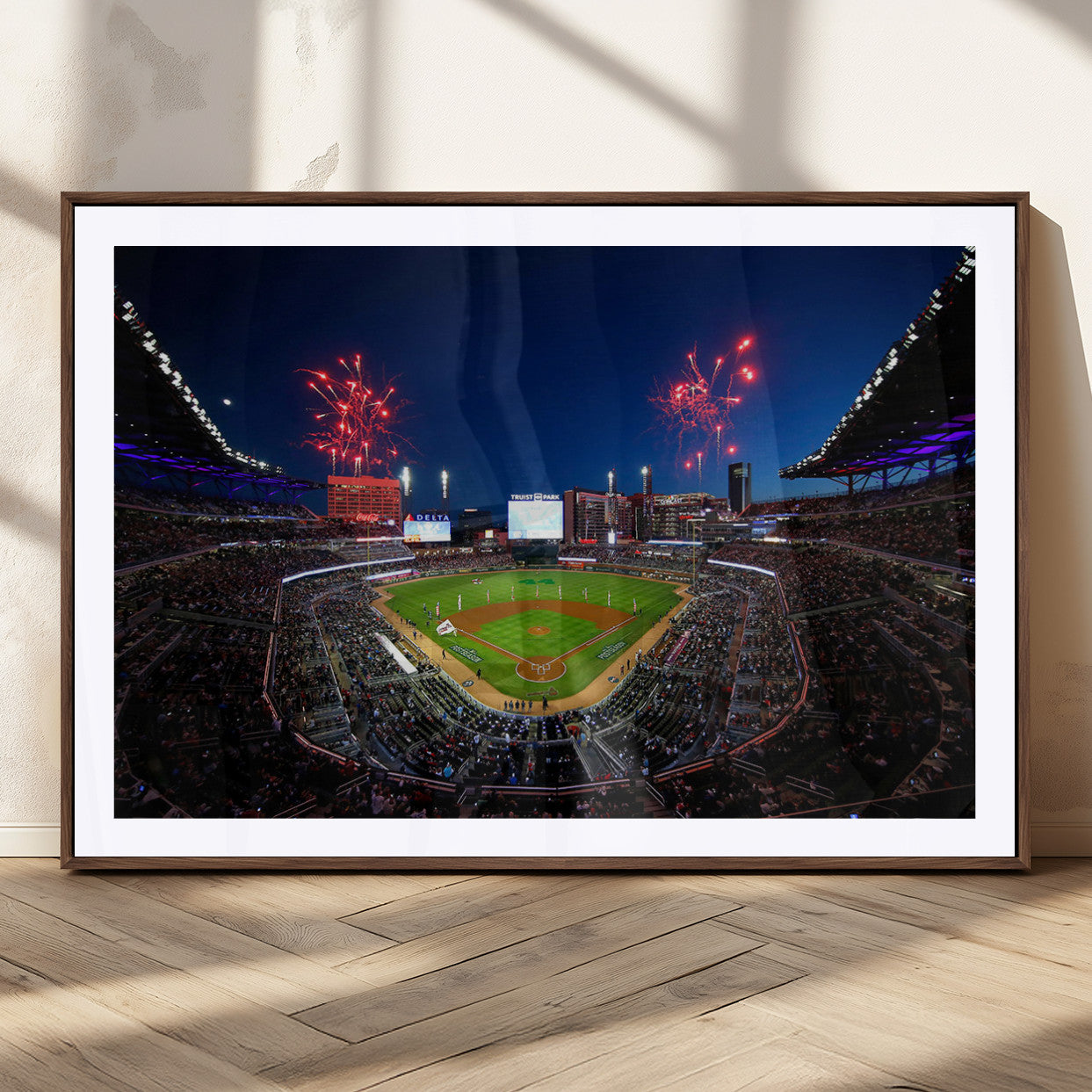 MGC-FP-36x24 - Truist Park Atlanta Braves Baseball Stadium Wall Art Print | Large 3-Panel Canvas Print for Sports