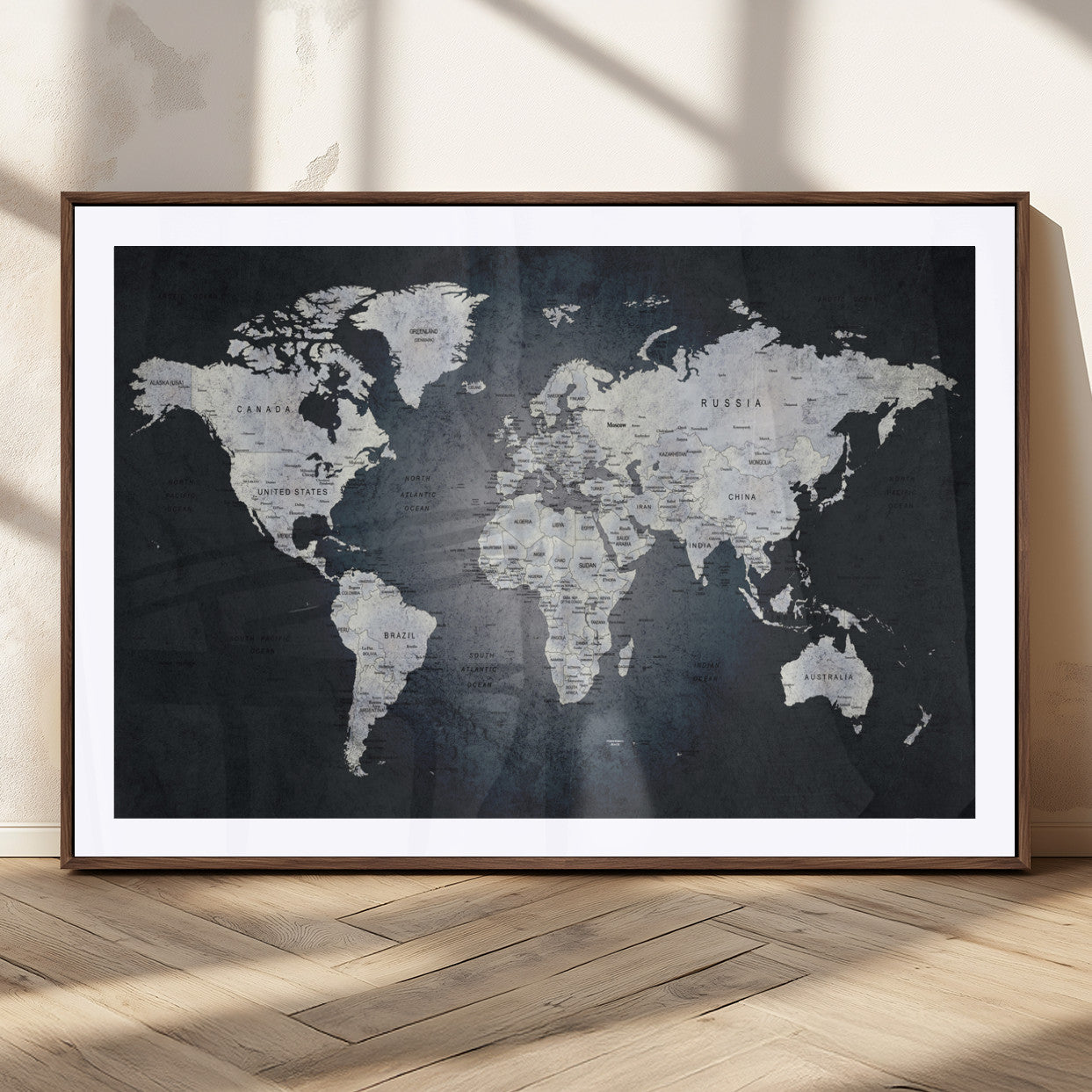MGC-FP-36x24 - World Map Wall Art Canvas Print for Home and Office Decor