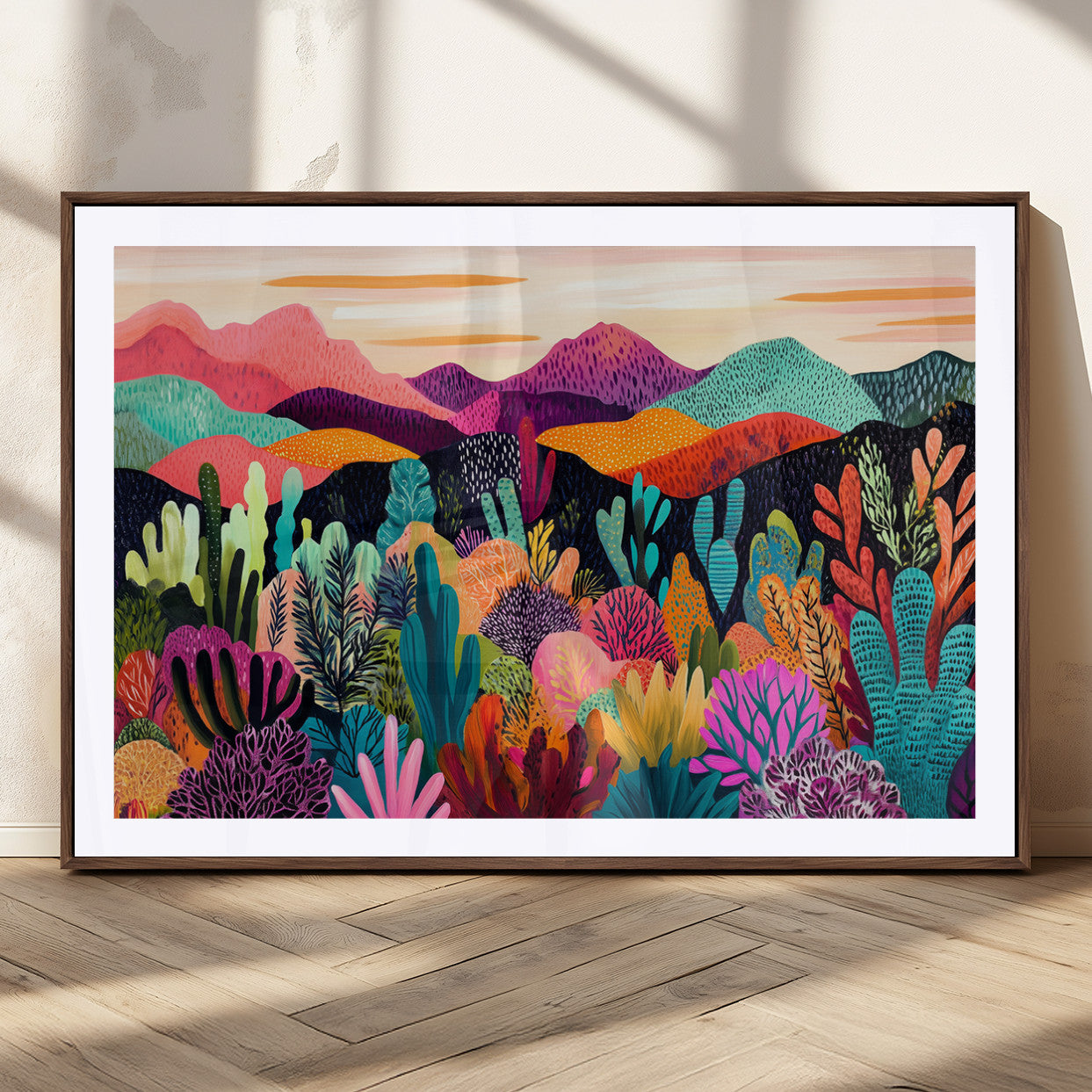 MGC-FP-36x24 - Abstract Kusama Print - Landscape Canvas Wall Art Print - Vibrant Modern Decor for Living Room,
