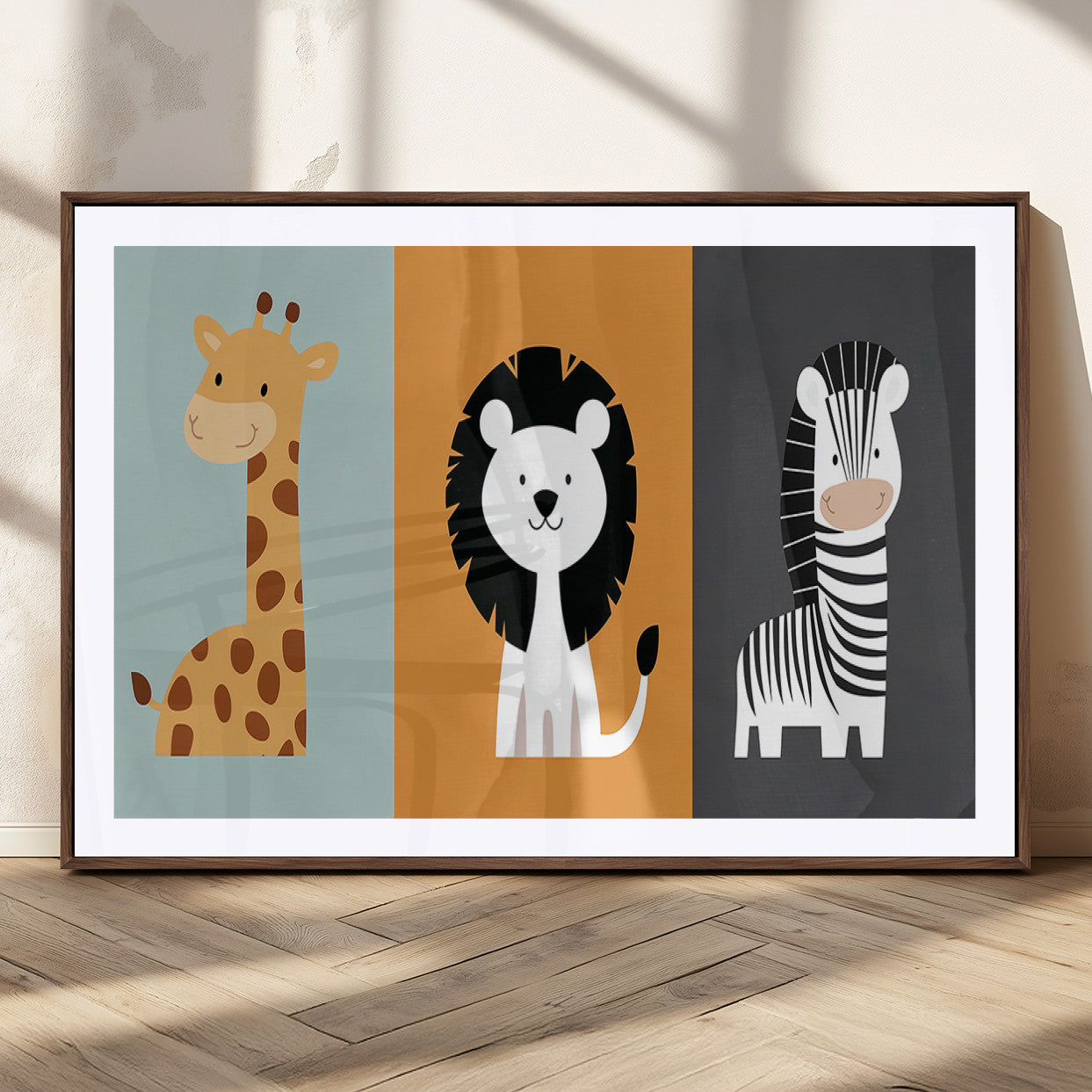 MGC-FP-36x24 - Boho Jungle Animal Nursery Wall Art Prints - Safari Decor in Earth Tones for Modern and Stylish