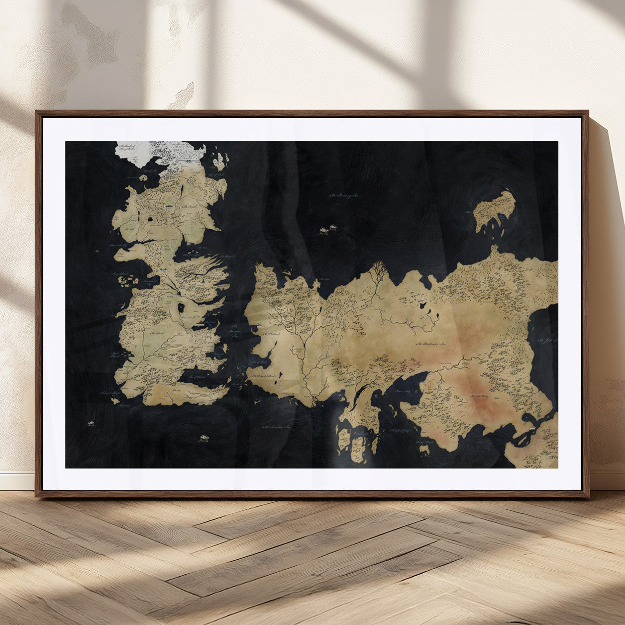 MGC-FP-36x24 - Push Pin World Map Canvas Print – Framed Wall Art for Couples to Track Their Travels – Anniversary