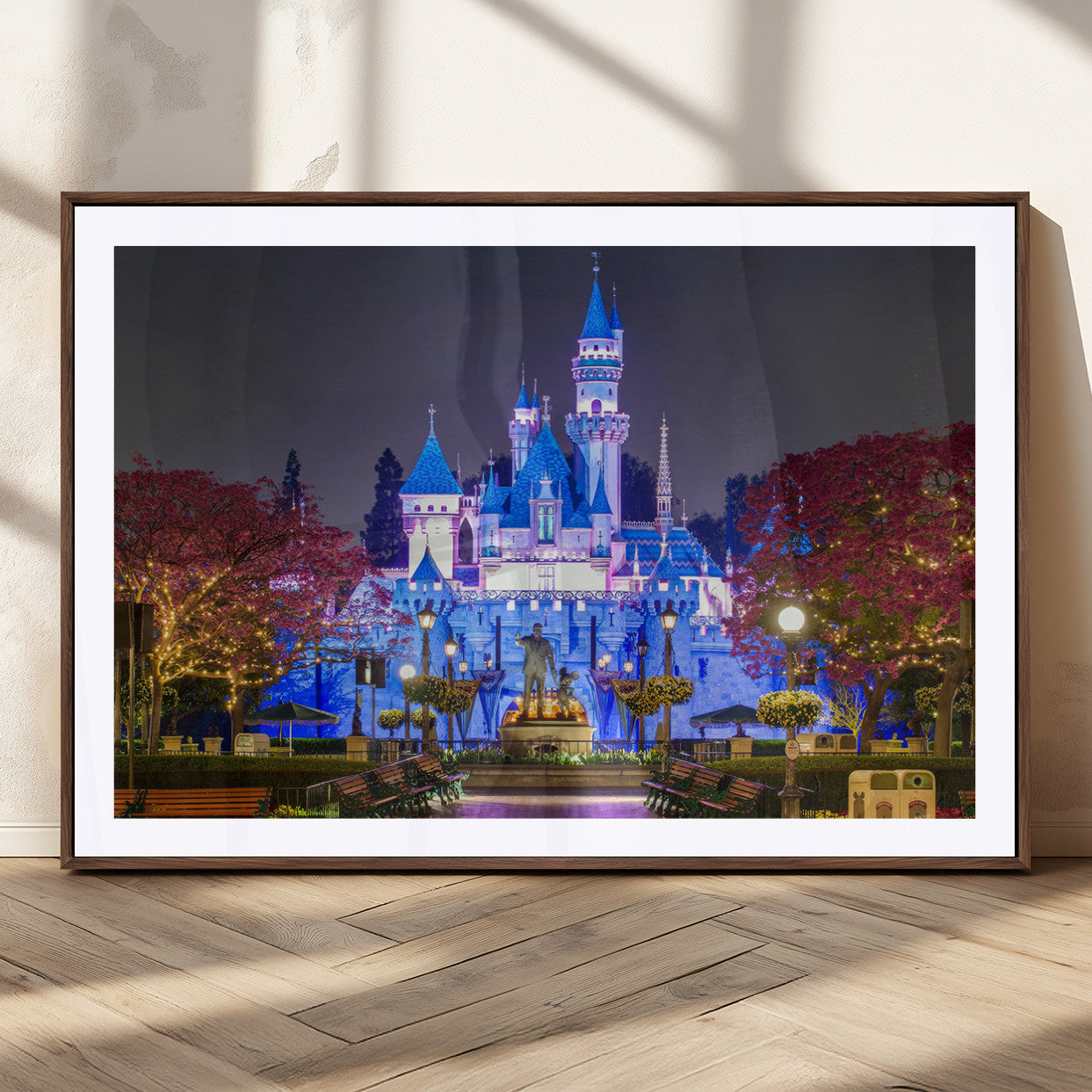 66710-MGC-FP-36x24_Walnut-Large Disney Castle Wall Art Canvas Print - Magic Kingdom Kids Room Decoration Disney World