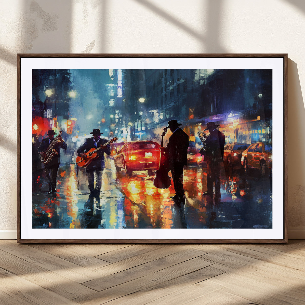 MGC-FP-36x24 - African American Jazz Canvas - Abstract Music Wall Art Print - Abstract Jazz Wall Art Framed Prints