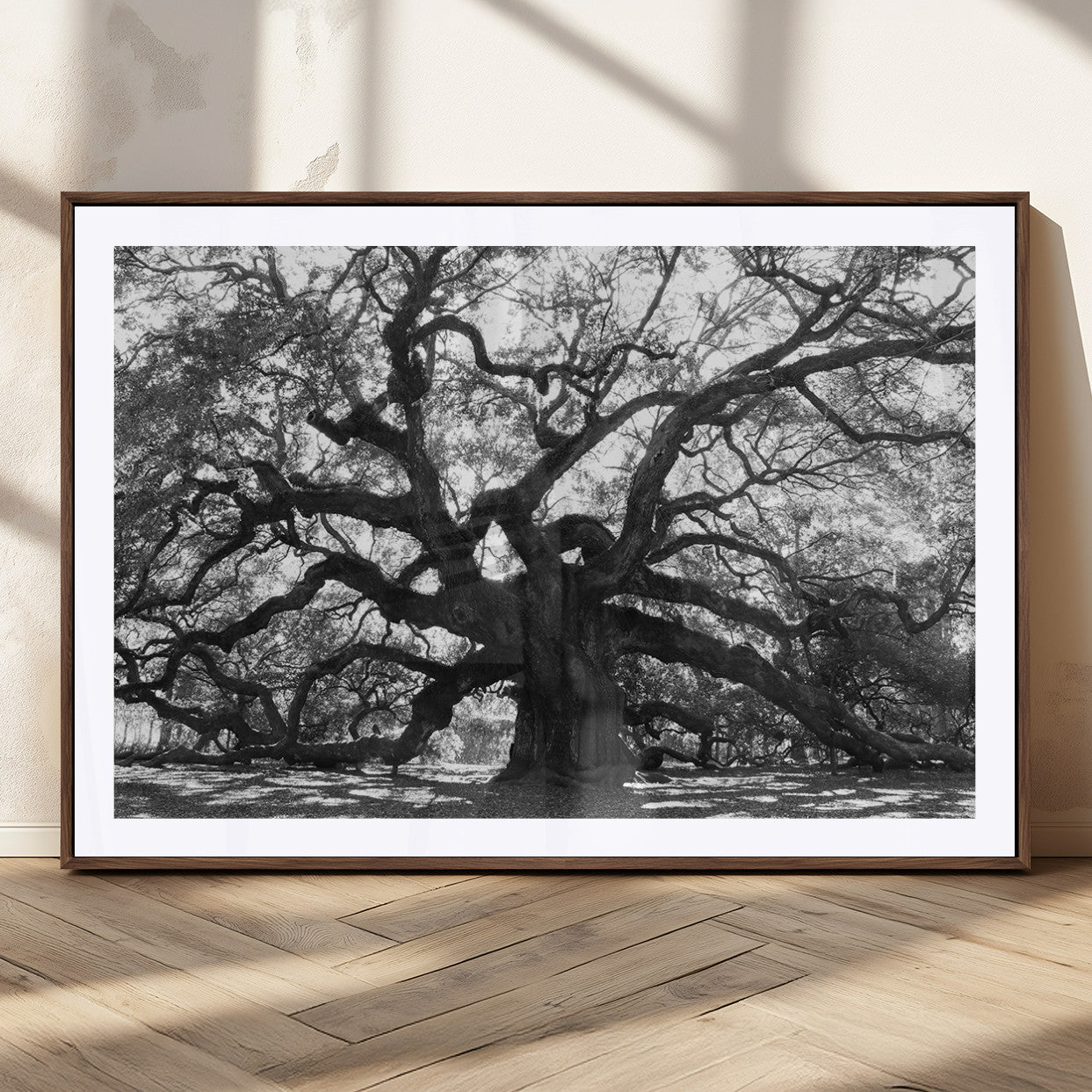 MGC-FP-36x24 - Ancient Oak Wall Art Canvas Print, Framed Twisted Branches Art Picture Print, Gnarled Tree Perfect Moody Nature Decor Artwork